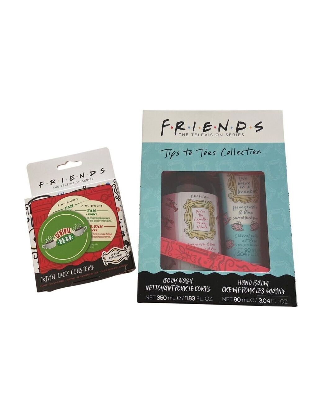 Friends TV Show Gift Set Featuring Tips To Toes Body Wash & Hand Balm + Trivia Q